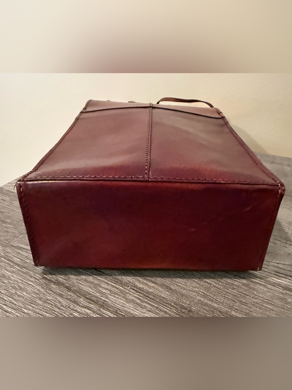 Vintage Genuine Leather 2 Bottle Wine Carrier Cognac Brown w/ Divider And Strap - Picture 4 of 16